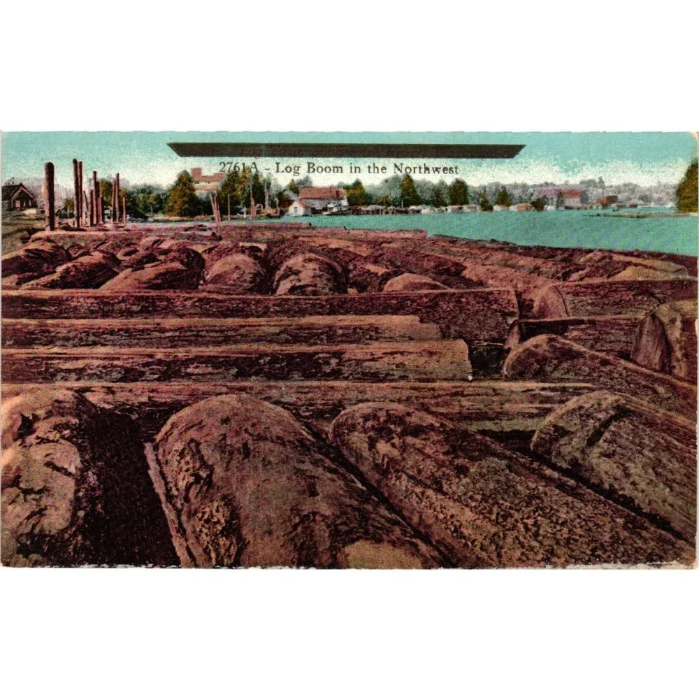 Log Boom In The Northwest Postcard Travel Souvenir Unposted Vintage 2761 A